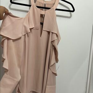 Elegant Blush Ruffle Blouse